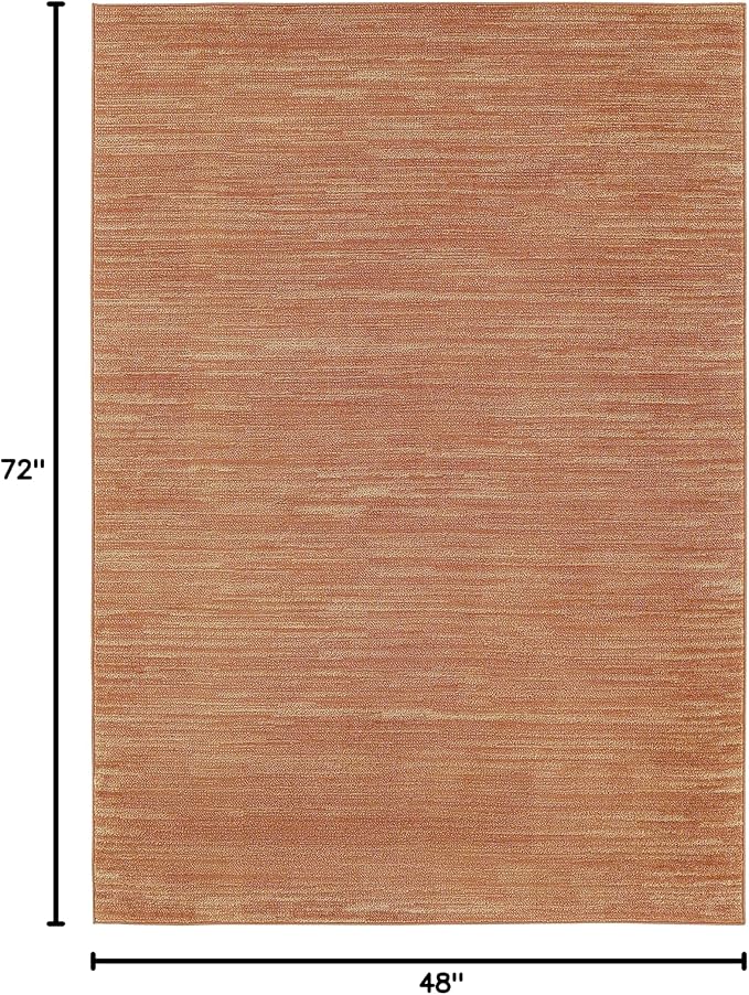 Nourison Home Essentials Indoor/Outdoor Rust 4' x 6' Area Rug, Easy Cleaning, Non Shedding, Bed Room, Living Room, Dining Room, Backyard, Deck, Patio (4x6)