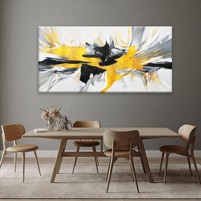TAIJXAGSG Abstract Wall Art Canvas Art Wall Decor For Living Room Decorations Large Black And Gold Wall Art Office Decor Abstract White Wall Art For Home Bedroom Kitchen Artwork 29 x 58 Inch
