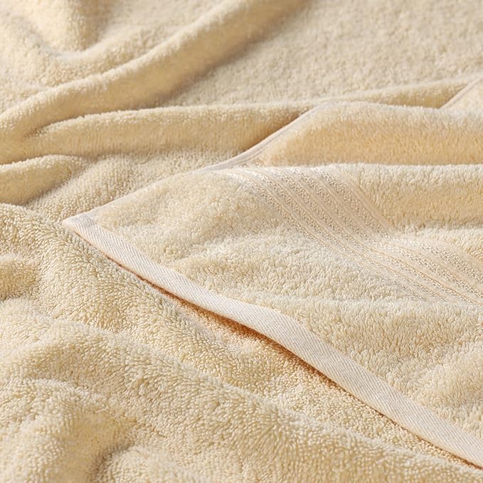 Superior Egyptian Cotton 6-Piece Towel Set, Bathroom Essentials, Towels For Bathroom, Apartment, Airbnb, Guest Bath, Face, Hand, Bath Towels, Washcloths, Absorbent, Fast Drying, Canary
