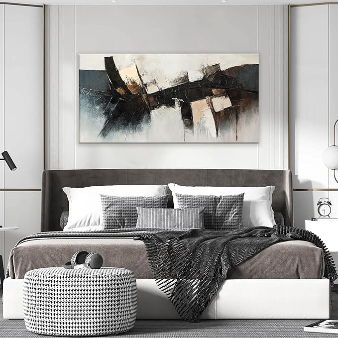 TAIJXAGSG Black Wall Art Abstract Wall Decor Modern Artwork Canvas Prints Picture Canvas Art Wall Decor Modern Abstract Art Bedroom Living Room Office Decoration Ready To Hang 24"X48"