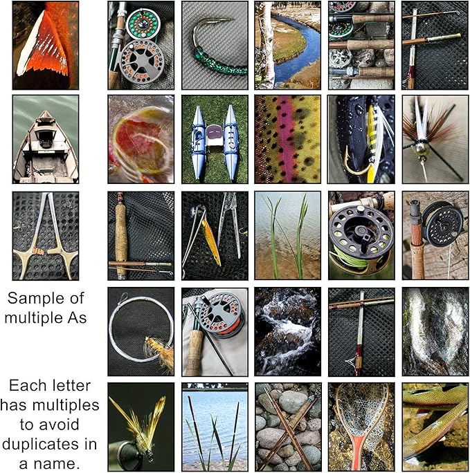 Personal-Prints FLY FISHING Personalized Name Art Décor | Gift for the Fly Fisher, Man Cave, Office or Boy’s Room |Customized Flyfishing Name Wall Art Gift (6"x18" Stretched Canvas)