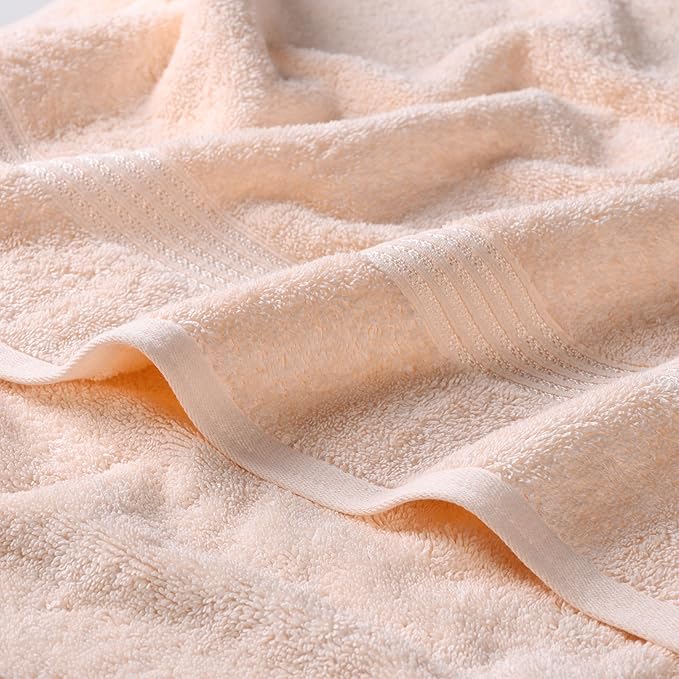 Superior Egyptian Cotton 8-Piece Hand Towel Set, Towel Basics For Quick Dry, Absorbent Small Towels, Facial, Spa, Kitchen, Bathroom Essentials, Apartment, Guest Bath, Soft, Washcloth, Peach