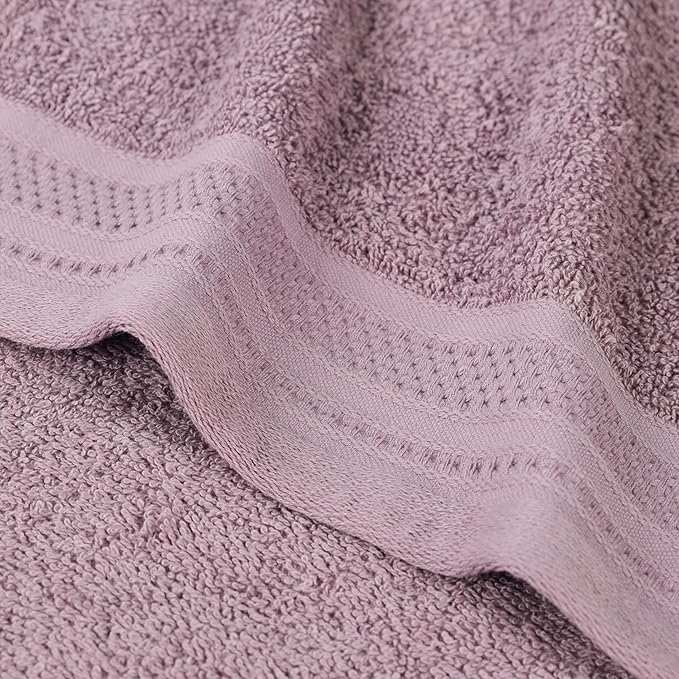 Superior Honeycomb Cotton Medium Weight Towels, for Guest Bath, Master Bathroom, Shower, Quick Dry, Adults, Home Essentials, Textured Waffle Border, Towel Set, Bath Towels, Set of 4, Sea Fog