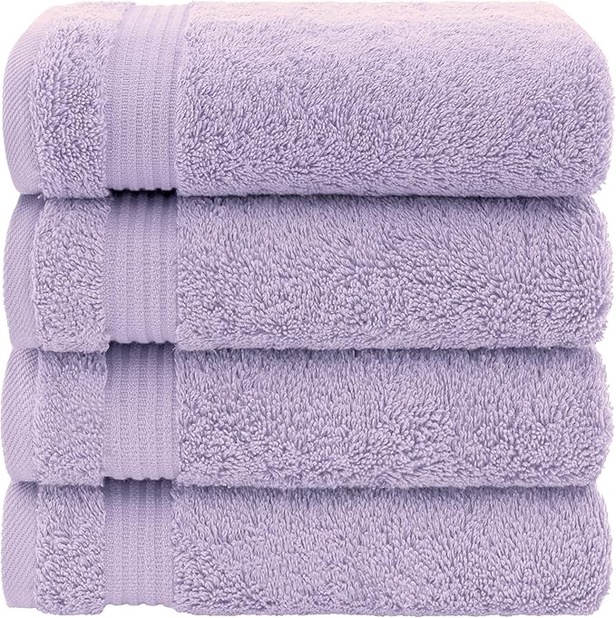 American Veteran Towel, Hand Towels for Bathroom Set of 4, 100% Cotton Turkish Hand Towel Sets Clearance Prime, Soft Hand Face Towels, Lilac Hand Towels