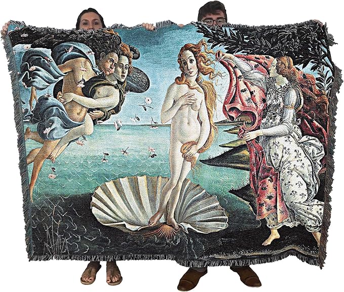 Pure Country Weavers Birth of Venus Blanket by Sandro Botticelli - Fine Art Gift Tapestry Throw Woven from Cotton - Made in The USA (72x54)