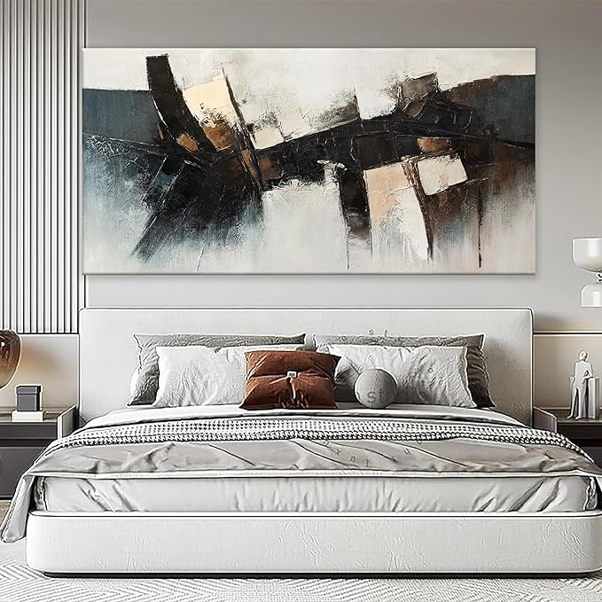 TAIJXAGSG Large Abstract Wall Art For Living Room Prints Artwork Abstract Canvas Art Wall Decor Black Wall Art Modern Painting Print Picture For Hotel Office Home Artwork 29x58 Inch