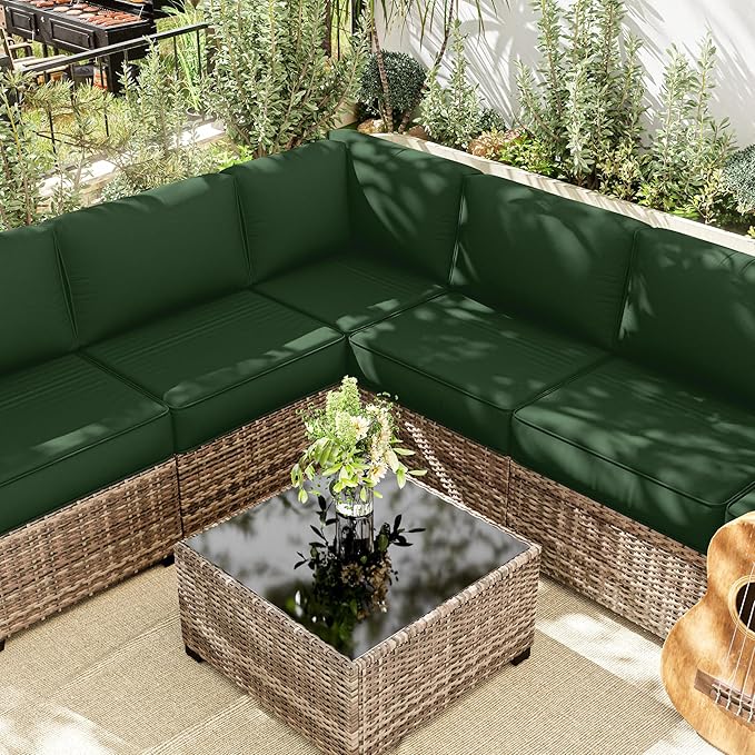 14 Pcs Outdoor Cushion Slipcovers Patio Cushion Covers Replacement Waterproof with Zipper for Outdoor Furniture, Patio Sofa Couch 3 Sizes, Covers Only