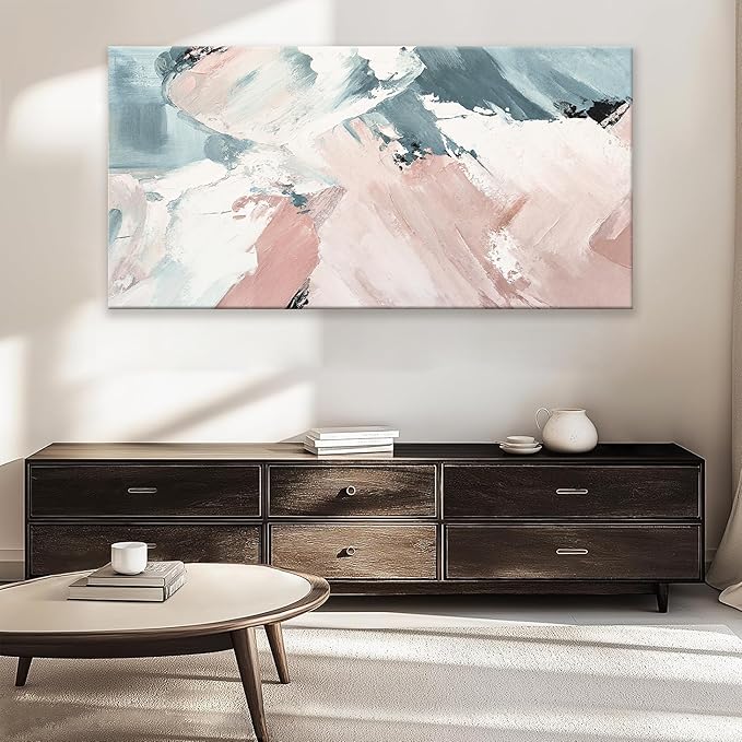 TAIJXAGSG Pink Abstract Wall Decor Painting Canvas Art Wall Decor Print Artwork Colorful Large Abstract Wall Art For Living Room Home Office Decoration 29x58 Inch Wall Hanging Decor