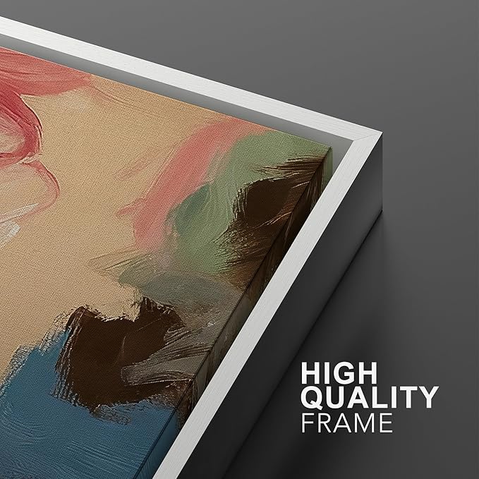 SIGNWIN Framed Wall Art Print Set Colorful Abstract Brushstroke Vibrant Illustrations Modern Art Rustic Relax/Calm Multicolor for Living Room, Bedroom, Office - 16"x24"x2 WHITE