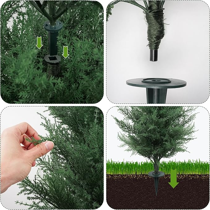 36" Artificial Cedar Topiary Tree for Outdoor,Lifelike UV Protected Front Door Decor, 3ft Faux Pine Shrubs Plants for Front Door Porch Home Office Decor (3FT)