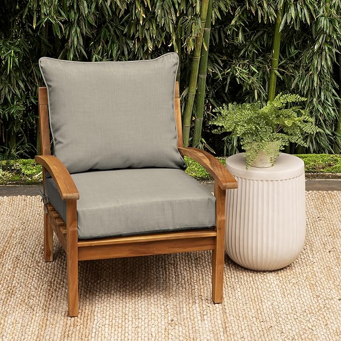 Arden earthFIBER Outdoor Deep Seat Cushion Set, 24 x 24, Rain-Proof, Fade Resistant, Deep Seat Bottom and Back Cushion for Chair, Sofa Sandbar Taupe Texture