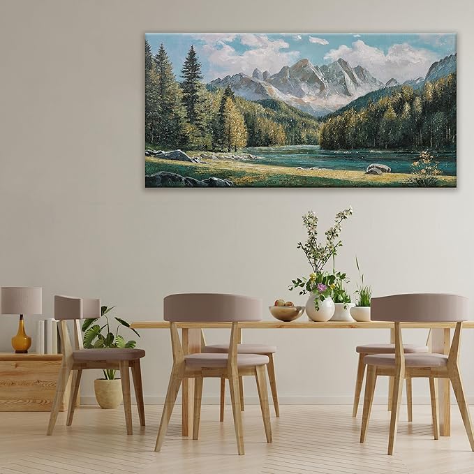 Tsomzxng Natural Canvas Art Wall Decor Home Wall Decor Paintings Art Prints Modern Wall Art Decorations Mountain Wilderness Landscape Artwork For Living Room Wall Bedroom Kitchen Office Decor 24"×48"