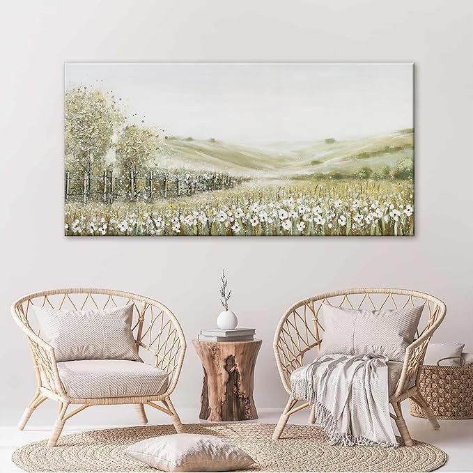 QSQ Canvas Wall Art Decor Home Paintings Decor Natural Wall Art Prints Modern Landscape Wall Decorations Artwork For Living Room Wall Bedroom Kitchen Office Decor 24"×48"