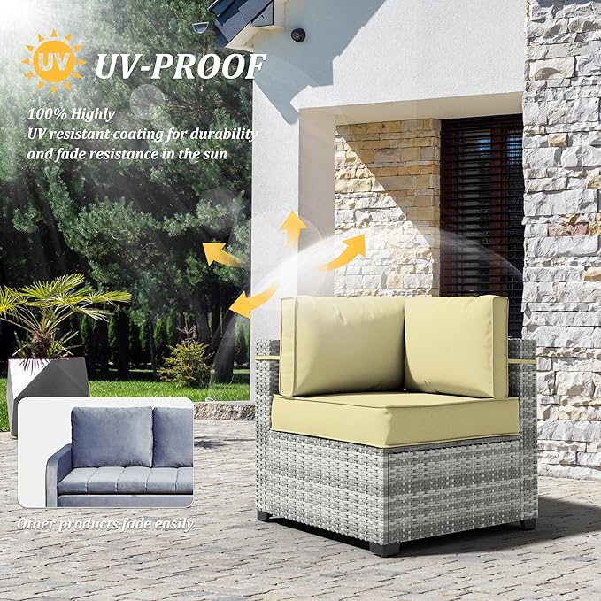 14 Pcs Outdoor Cushion Covers Patio Cushion Slipcovers Replacement Splash Proof with Zipper for Outdoor Furniture, Patio Sofa Couch 3 Sizes, Covers Only