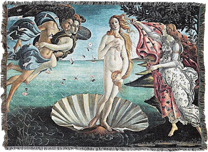 Pure Country Weavers Birth of Venus Blanket by Sandro Botticelli - Fine Art Gift Tapestry Throw Woven from Cotton - Made in The USA (72x54)