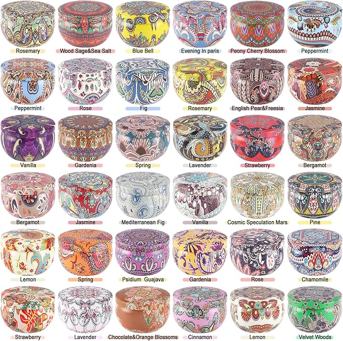 Scented Candles Gifts Set 36 Pack Soy Wax Travel Tin Jar Candles for Home 2.5 OZ Scented Candles for Mom for Christmas, Birthday, Thanksgiving, Mother's Day