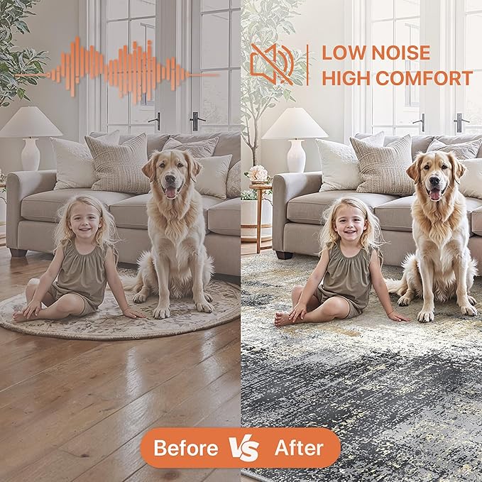 GENIMO Washable Area Rugs for Living Room Bedroom, 8x10 Modern Abstract Non Slip Rug, Low Pile Soft Contemporary Indoor Floor Carpet Cover for Dining Room Kitchen, Livid