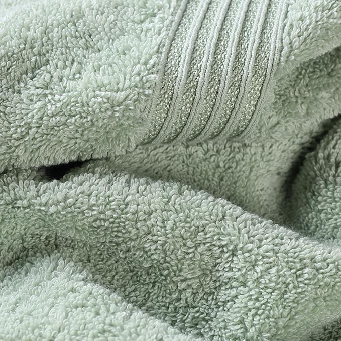 Superior Egyptian Cotton 8-Piece Towel Set, Assorted Towels for Home Bathroom, Guest Bath Decor Essentials, Includes 2 Bath, 4 Hand, 2 Face Towels/Washcloths, Quick Dry, Absorbent, Sage
