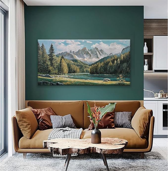 Tsomzxng Natural Canvas Art Wall Decor Home Wall Decor Paintings Art Prints Modern Wall Art Decorations Mountain Wilderness Landscape Artwork For Living Room Wall Bedroom Kitchen Office Decor 24"×48"