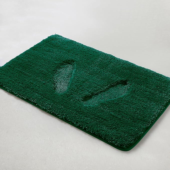 Bathroom Runner Rugs 17" X 59", Extra Thick & Soft Microfiber Shaggy, Machine Washable Bath Mats, Absorbent Bath Rugs, Non-slip Rubber Backing Bath Mat for Bathroom Floor, Tub and Shower, Hunter Green