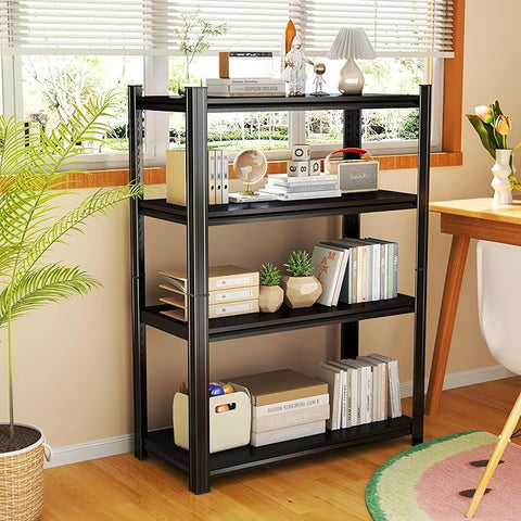 Tall Bookshelf with Open Shelves, Metal Office Book Shelf, Adjustable Organizer Bookcase, Standing Storage Organizer Shelf for Living Room (40" W*14" D*54" H)