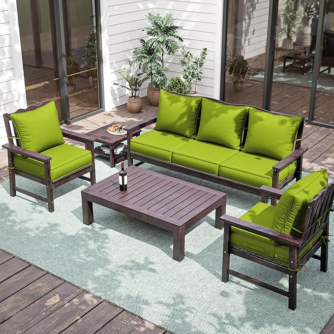 Premium Outdoor Seat Cushion Chair Cushions for Patio Furniture 22 L X 24 W X 4 H Waterproof & Fade Resistant Deep Seat and Backrest Cushion Set with Removable Covers for Chair, Sofa