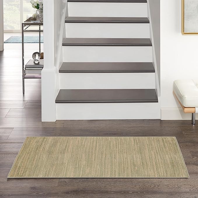 Nourison Home Essentials Indoor/Outdoor Green Gold 3' x 5' Area Rug, Easy Cleaning, Non Shedding, Bed Room, Living Room, Dining Room, Backyard, Deck, Patio (3x5)