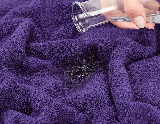 American Soft Linen Luxury 6 Piece Towel Set, 2 Bath Towels 2 Hand Towel 2 Washcloths, 600 GSM 100% Cotton Turkish Towels for Bathroom, Purple Towel Sets