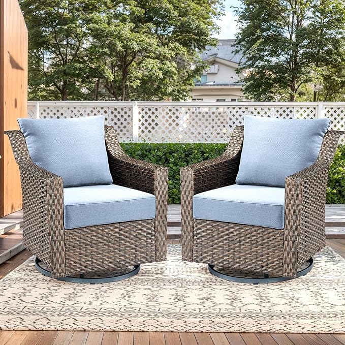 Outdoor Seat Cushion Set-24 x 24 x 6 Inch Outdoor Chair Cushions with Water Resistant & Removable Cover Outdoor Cushions for Patio Furniture Chair Sofa Couch-Sky Blue