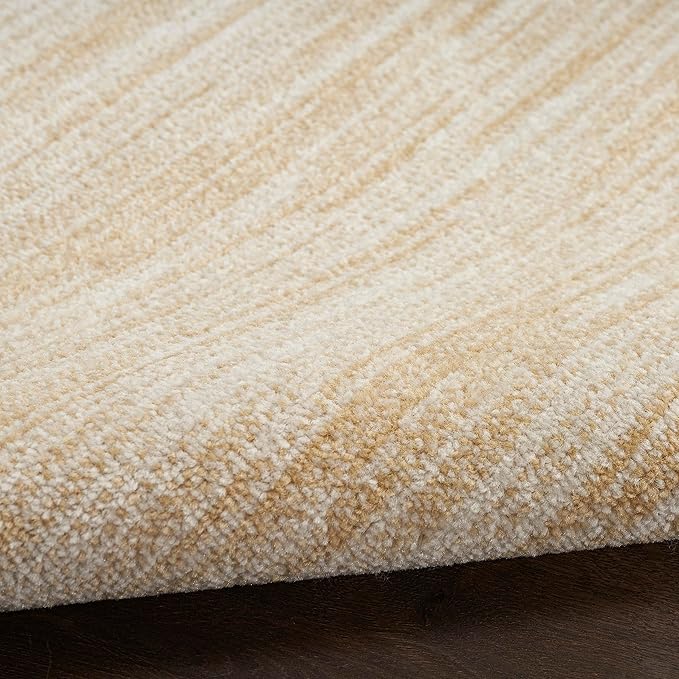 Nourison Home Essentials Indoor/Outdoor Ivory Gold 4' x Round Area Rug, Easy Cleaning, Non Shedding, Bed Room, Living Room, Dining Room, Backyard, Deck, Patio (4 Round)
