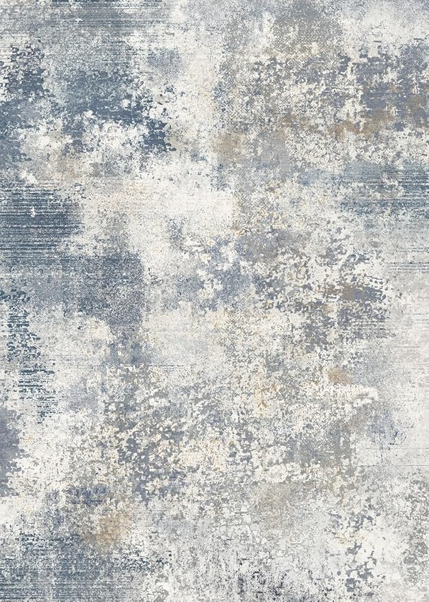 GENIMO 8x10 Washable Area Rugs for Living Room Bedroom, Modern Abstract Low Pile Soft Non Slip Rug, Contemporary Indoor Floor Carpet Cover for Dining Room Kitchen, Sky Blue
