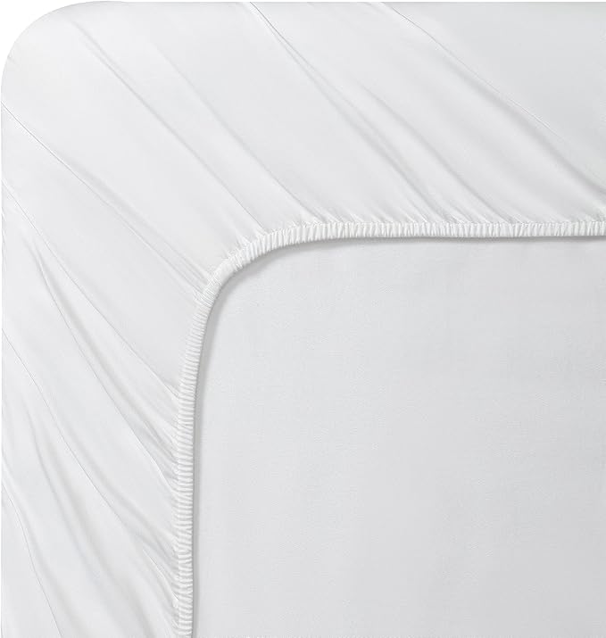 Vera Wang - King Sheet Set, Luxury Sateen Cotton Bedding, 800 Thread Count, Soft & Smooth Room Essentials (White, King)