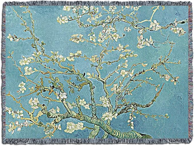 Pure Country Weavers Almond Blossoms Blanket XL by Vincent Van Gogh - Fine Art Gift Tapestry Throw Woven from Cotton - Made in The USA (82x62)