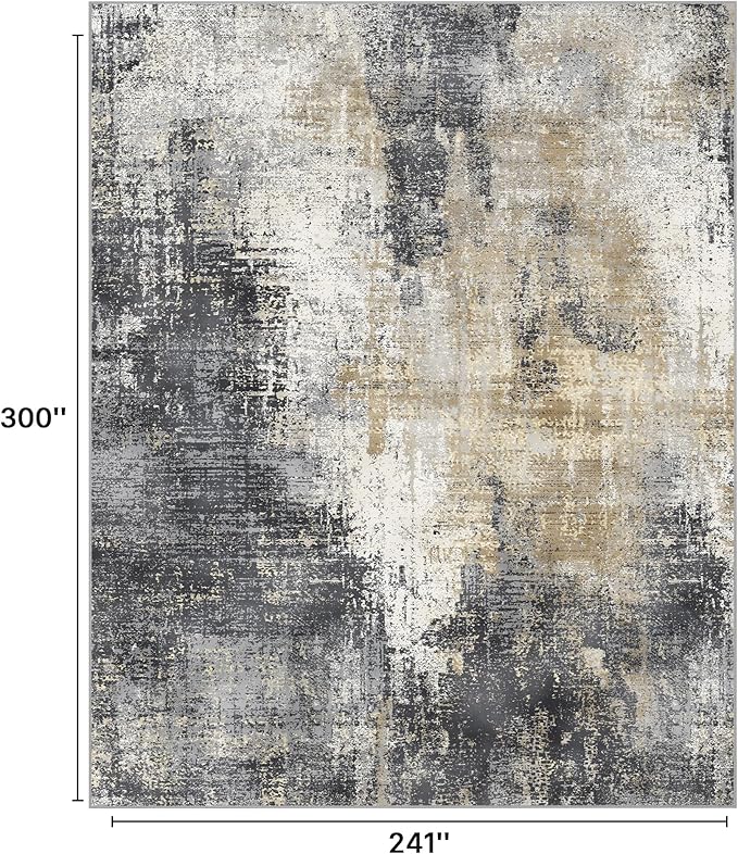 GENIMO Washable Area Rugs for Living Room Bedroom, 10x14 Modern Abstract Non Slip Rug, Low Pile Soft Contemporary Indoor Floor Carpet Cover for Dining Room Kitchen, Livid