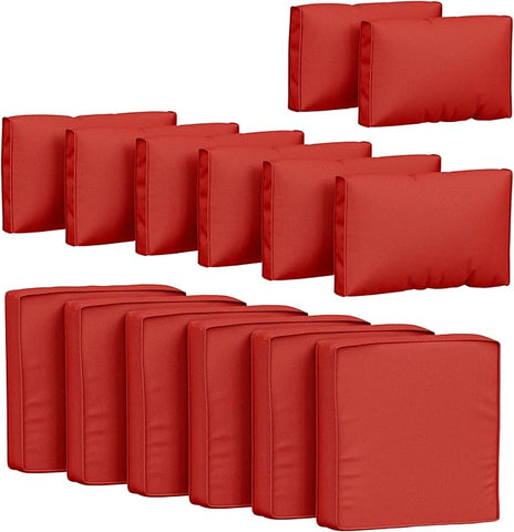 14 Pcs Outdoor Cushion Covers Patio Cushion Slipcovers Replacement Splash Proof with Zipper for Outdoor Furniture, Patio Sofa Couch 3 Sizes, Covers Only
