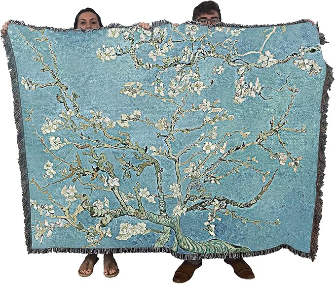 Pure Country Weavers Almond Blossoms Blanket by Vincent Van Gogh - Fine Art Gift Tapestry Throw Woven from Cotton - Made in The USA (72x54)