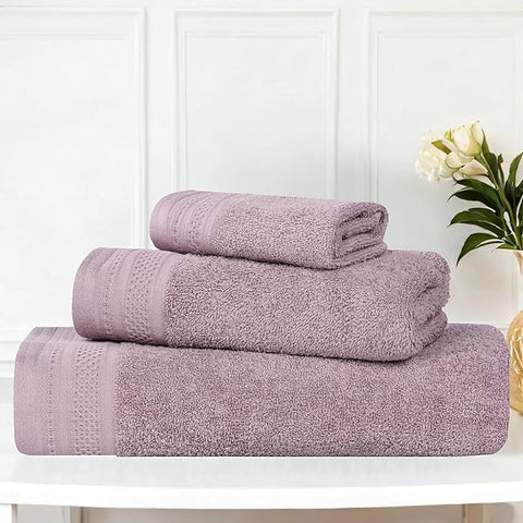 Superior Honeycomb Cotton Medium Weight Towels, for Guest Bath, Master Bathroom, Shower, Quick Dry, Adults, Home Essentials, Textured Waffle Border, Assorted Towel Set, 3 Piece Towel Set, Sea Fog