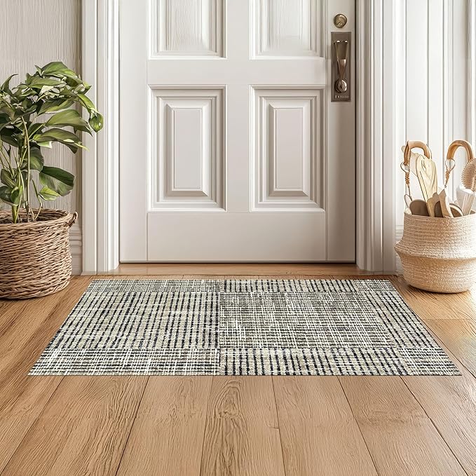Canvas Taupe Washable Rug, 2 x 3 ft (Tan, 36" x 24")
