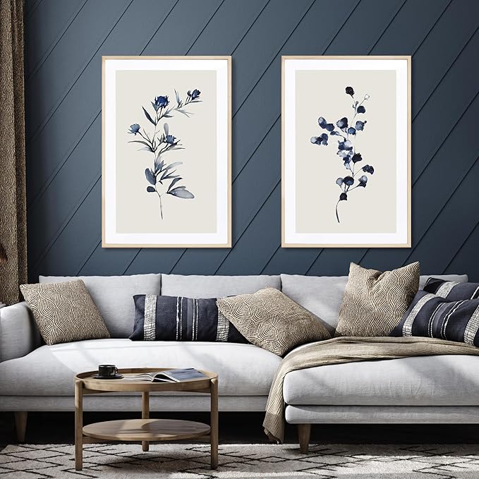 Camden Reed Set of Two Serenity Poster Frames Matted to 20x32 Inches, 24x36 Inch, Light Natural
