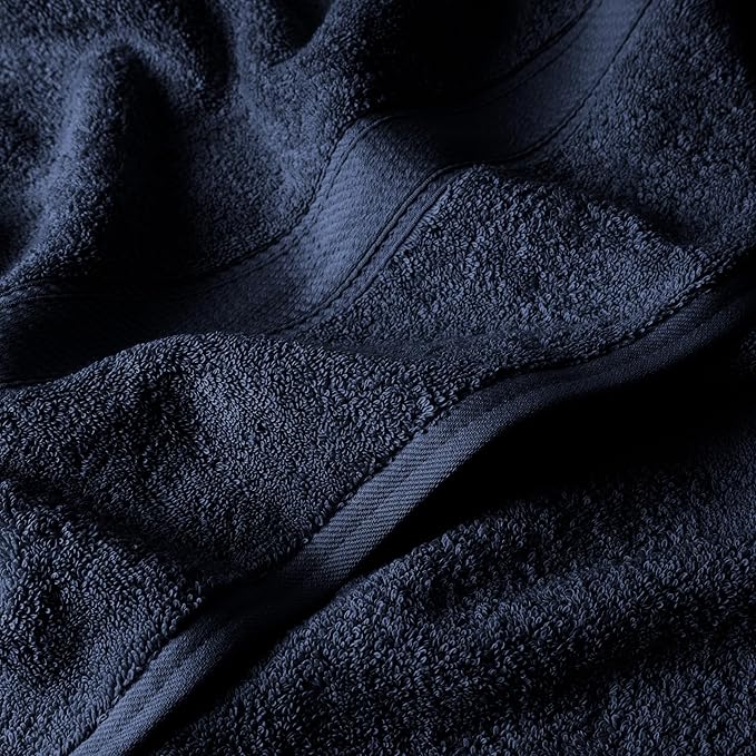 Superior Egyptian Cotton Pile 6 Piece Towel Set, Includes 2 Bath, 2 Hand, 2 Face Towels/Washcloths, Ultra Soft Luxury Towels, Thick Plush Essentials, Guest Bath, Spa, Hotel Bathroom, Navy Blue