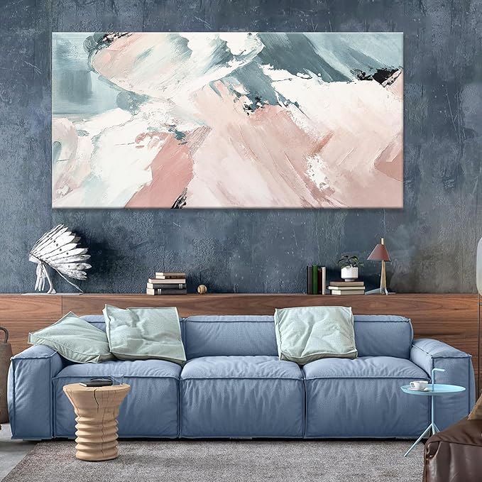 TAIJXAGSG Pink Abstract Wall Decor Painting Canvas Art Wall Decor Print Artwork Colorful Large Abstract Wall Art For Living Room Home Office Decoration 29x58 Inch Wall Hanging Decor