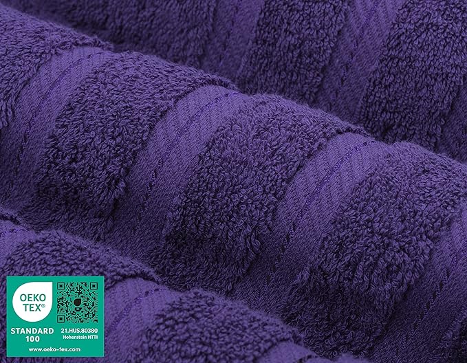 American Soft Linen Luxury Hand Towels for Bathroom, 600 GSM 100% Cotton Turkish 4 Piece Hand Towel Set, 600 GSM Hand Face Towels for Kitchen, Purple Hand Towels