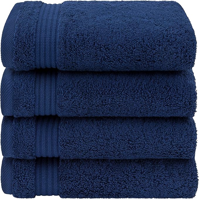American Veteran Towel, Hand Towels for Bathroom Set of 4, 100% Cotton Turkish Hand Towel Sets Clearance Prime, Soft Hand Face Towels, Navy Blue Hand Towels