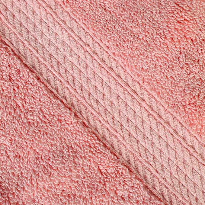 BNM Egyptian Cotton Heavyweight Towels, Ideal For Bathroom, Shower, Spa, 800 GSM Bath Towels, Highly-Absorbent, Luxury Bathroom Essentials, Soft Plush Home Basics, Bath Towel Set of 4, Tea Rose Pink