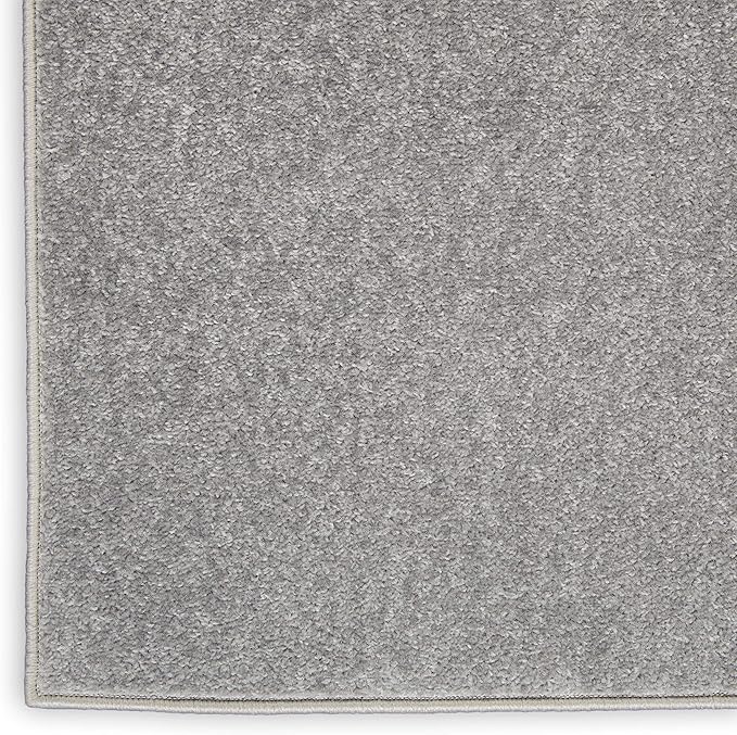Nourison Home Essentials Solid Contemporary Silver Grey 4' X 6' Area Rug , 4' X 6'