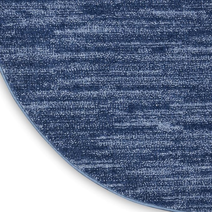 Nourison Home Essentials 6' x Round Navy Blue Fabric Outdoor Area Rug (6' Round)