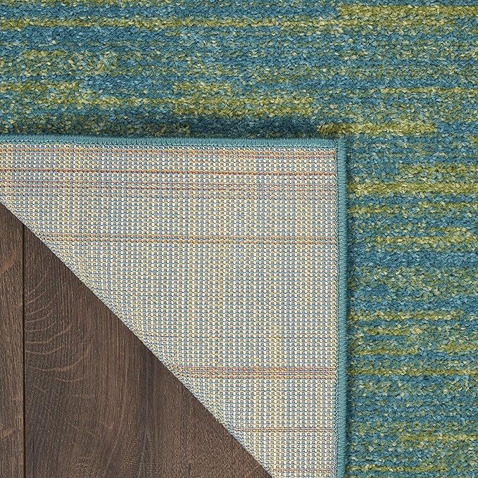 Nourison Home Essentials Solid Contemporary Blue Green 4' X 6' Area Rug , 4' X 6'