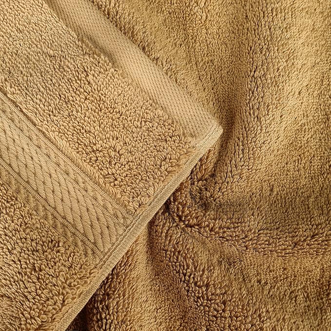 BNM Egyptian Cotton Heavyweight Towels, Ideal For Bathroom, Shower, Spa, 800 GSM Bath Towels, Highly-Absorbent, Luxury Bathroom Essentials, Ultra-Soft Plush Home Basics, Bath Towel Set of 4, Toast