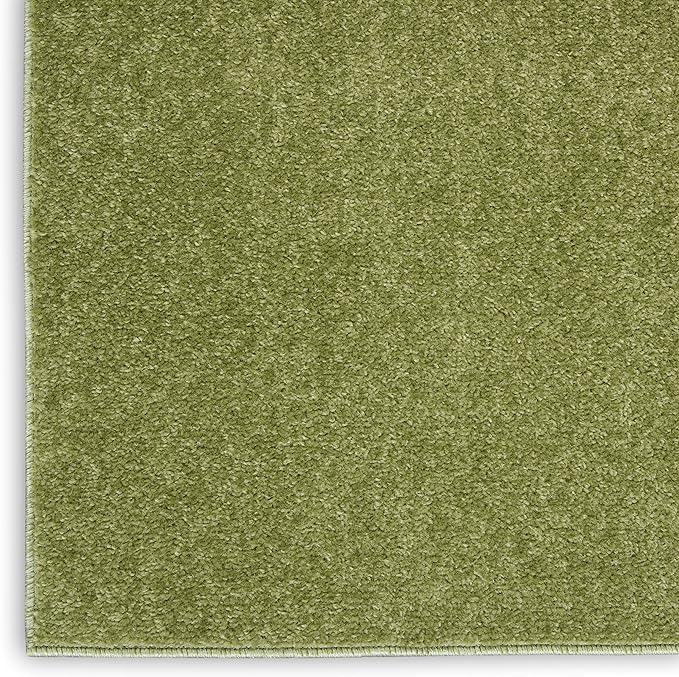 Nourison Essentials Indoor/Outdoor Green 2' x 6' Area Rug, Easy Cleaning, Non Shedding, Bed Room, Living Room, Dining Room, Backyard, Deck, Patio (2x6)