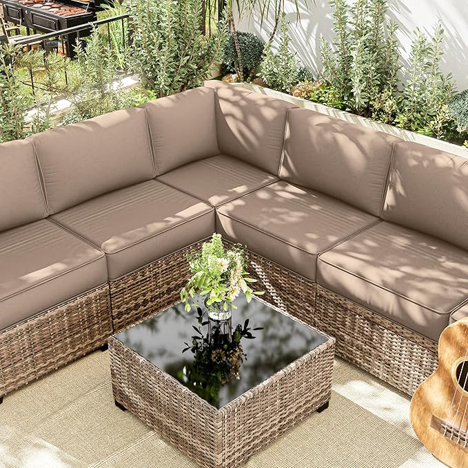 14 Pcs Outdoor Cushion Slipcovers Outdoor Patio Cushion Covers Replacement Waterproof with Zipper for Outdoor Furniture, Patio Sofa Couch 3 Sizes, Covers Only
